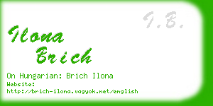 ilona brich business card